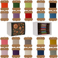 Darning Thread,Wool Embroidery Thread 50m Each Spool X 20Pcs,Darning Wool Blend Thread for Embroidery, Hand Sewing DIY,Machine Sewing,42S/2 (Colour B) - color: colour B