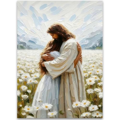 niurenmaoyi Stamped Cross Stitch Kits for Beginners,Counted Embroidery Craft Kits for Adults,Needlepoint Kits for Adults,Jesus Hugging Woman Christian Wall Art 11.8X15.8In - color: Cross Stitch Kits1215-03