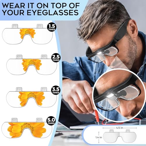 Dilzekui Magnifying Glass w/Light,1.5X-5X Magnifying Glasses Acrylic Lenses - color: Black