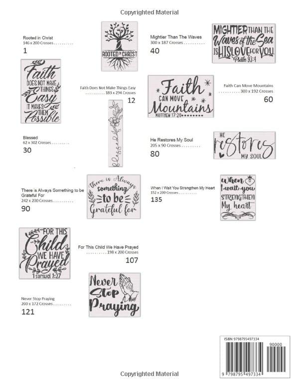 Religious Quotes | Cross Stitch Pattern Book for Adults: Large Counted Needlepoint Designs | Easy for Beginners