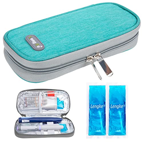 YOUSHARES Insulin Cooler Travel Case - TSA Approved for Ozempic, for Mounjaro Injection Pen, Diabetic Medication Cooling Bag for Zepbound, Refrigerated Diabetes Storage Kit with 2 Ice Pack - color: Green