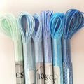 KCS 6-Strand Cross Stitch Metallic Variegated Pearl Shiny Embroidery Floss (6 skeins, Solid Color 6) - color: Solid color 6