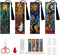14CT Halloween Counted Cross Stitch Bookmark Kit for Adults Beginners - color: SQJ007-01