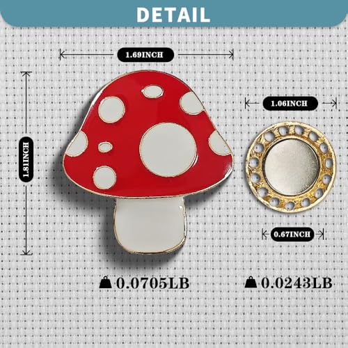 Magnetic Needle Minder Magnet Embroidery Accessories and Supplies Embroidery Needle Holder Cross Stitch Holder Needlework Supplies (Cardinal) (Mushroom) - size: Mushroom