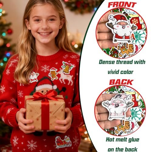 32Pcs Christmas Iron on Patches, Christmas sew on Patches for Clothing, Hats, Backpacks, Jackets, and Bags - color: Christmas Patches 32Pcs