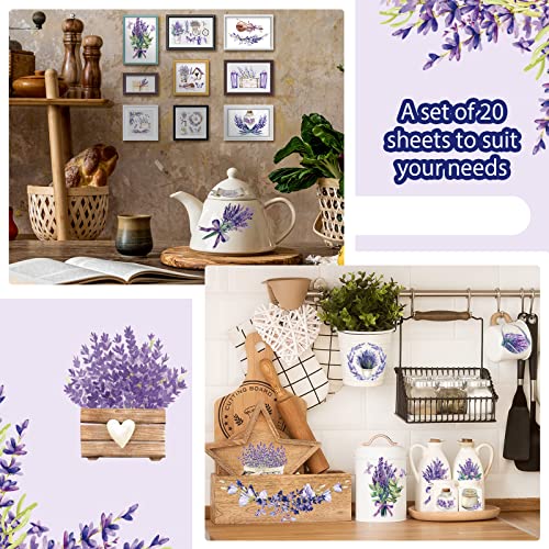 Noveread 20 Sheets Lavender Rub on Transfers for Crafts and Furniture