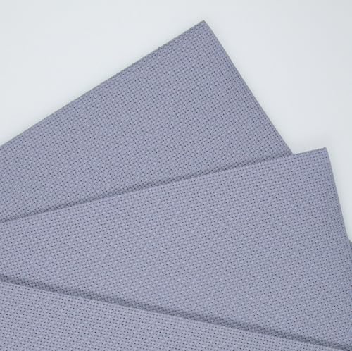KCS 3 pc of 12" x 18"(30cmx45cm) Counted Cotton Aida Cloth Cross Stitch Fabric (Light Steel Grey,14CT) - color: Light Steel Grey, size: 14CT