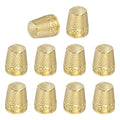 PATIKIL Sewing Thimble 10Pcs Metal Thimbles Hand Sewing Finger Craft Gold - color: Gold