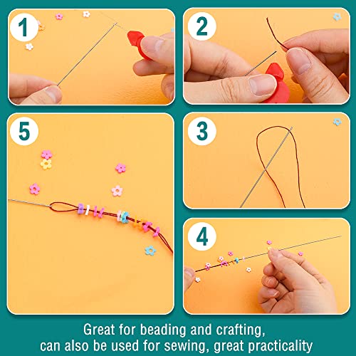 UOOU 28 Pcs Beading Needles, 4 Sizes Beading Needles for Seed Beads - color: White-28 Pcs