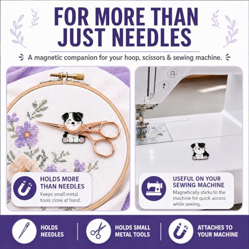 The Quilted Bear Magnetic Needle Minder, Small, Collie Dog - color: Collie Dog