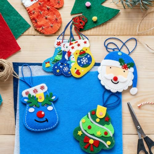 10 Sheets Felt Fabric for Crafts, 8x20 Inch 1.4mm Thick (Blue) - color: Blue