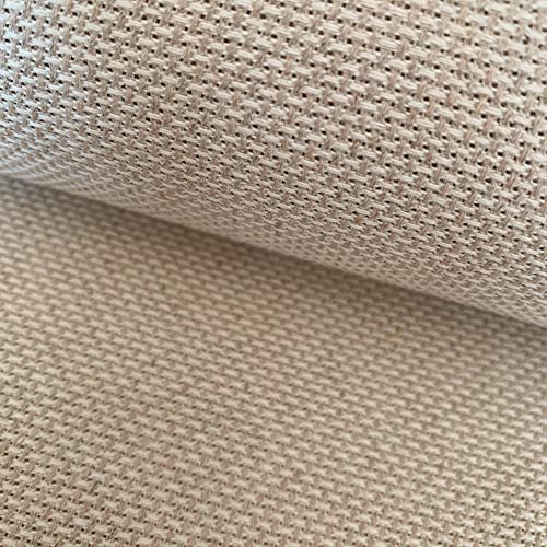 14CT Aida Cloth Embroidery Cross Stitch Fabric, Natrual Linen W29″ x L39″ - size: W29″ x L39″