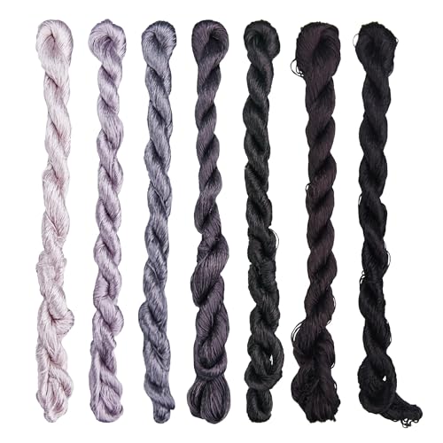Natural 100% Silk Thread, Handmade Embroidery Thread Silk Floss 7 Colors 110m Each (14) - color: 14