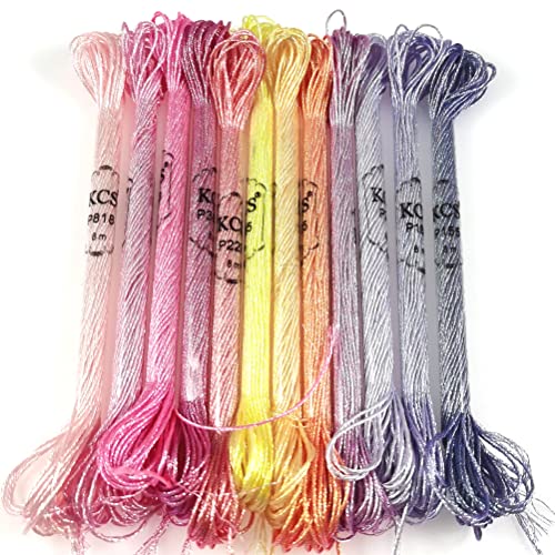 KCS 6-Strand Cross Stitch Metallic Variegated Pearl Shiny Embroidery Floss (12 Skeins # 2) - color: 12 Skeins # 2