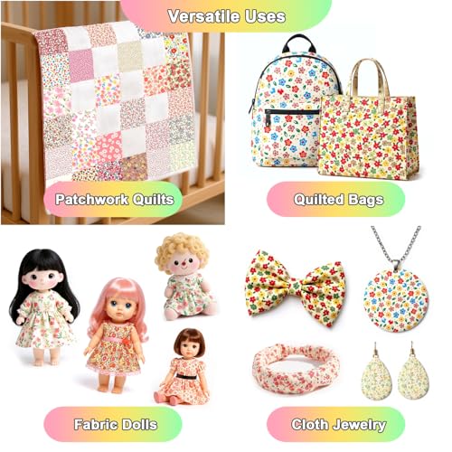 Pre-Cut Cotton Fabric Squares (42pcs 10'' Floral) - color: 42pcs 10'' Floral