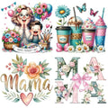 4 Pcs Mother Day Iron On Patches for Clothing Pink Mom Iron on Transfers Mama Flower Iron on Letters Patches for Clothes T-Shirts Jeans Jackets Bags DIY Heat Transfer Decals (1.Mama) - color: 1.Mama