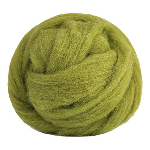 3.53oz Needle Felting Wool Roving Wool for Felting Wool Felting Supplies - color: grass green