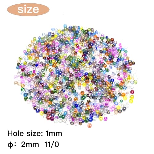 GLRXMX 2100Pcs Glass Beads 2mm Round Seed Beads for Jewelry Making - color: Colorful