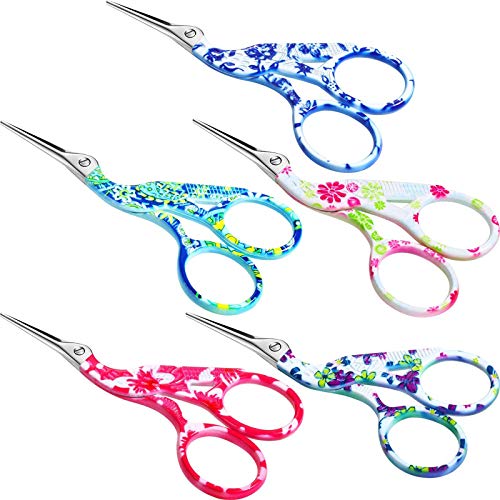 Mudder 5 Pcs Embroidery Scissors Stork Bird Needlepoint Scissors 3.7"