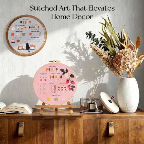 Dadanism Embroidery Kit for Beginners, 4 Pack Starter Embroidery Kits - style: Practice Pattern