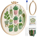 ZCXETP Needlepoint Kits for Beginners, Green Plant Pattern Embroidery Kit for Beginners, Beginner Embroidery Kit Suitable for Craft Enthusiasts and Gifting Occasions