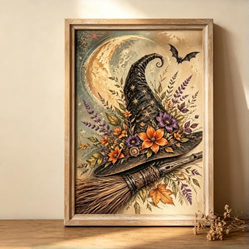 Halloween Diamond Painting Kit for Adults, Witch Hat Diamond Art Kit - color: KM1258-1