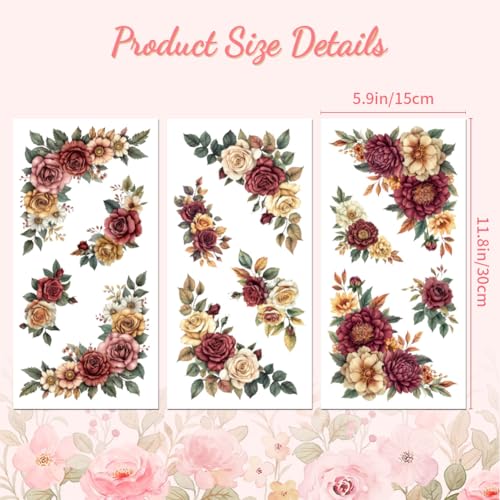 Peacoblue Vintage Floral Corner Rub On Transfers for Furniture Craft 6"x12" - style: Vintage Floral Corner
