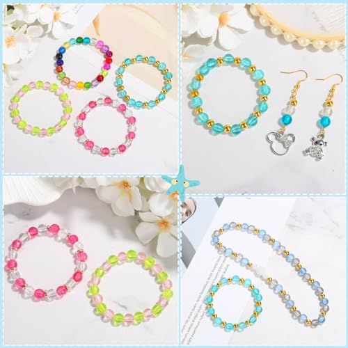 Paxcoo 700 Pcs Crystal Acrylic Beads Faceted Bicone Gem Beads for Jewelry Making (8 MM) - size: 8 MM