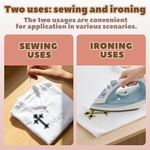 26PCS Cross Iron-On Patches,Style Embroidered Applique for Jeans,Hats,Jackets,Backpacks,Vintage Cross Patches for DIY Clothing & Decorative Repair