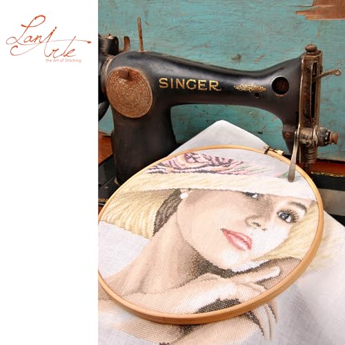 Lanarte Cross Stitch kit Lady with hat II Linen, Counted, DIY