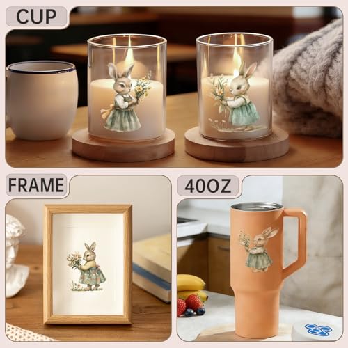 32 PCS Cute Bunny UV DTF Cup Wrap Stickers - style: Cute Bunny