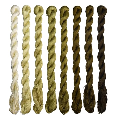 Natural 100% Silk Thread, Handmade Embroidery Thread Silk Floss 8 Colors 110m Each (85) - color: 85