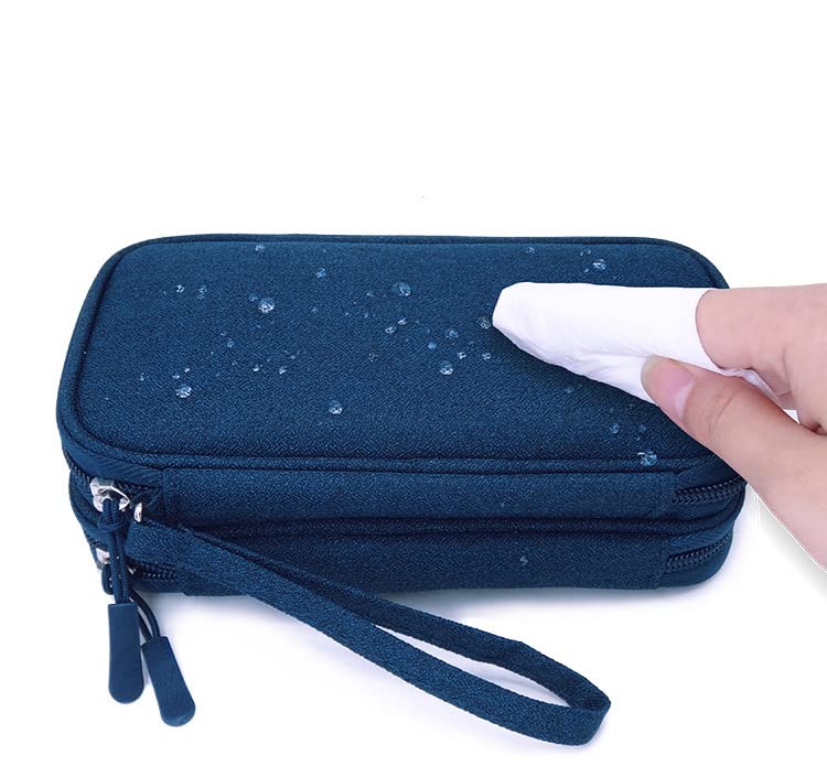 Diabetic Supplies Travel Case Organizer for Test Strips, Lancets, Needles, Lancing Device, Glucose Meter, Alcohol Wipes, Insulin Pens, Syringes, Diabetes Testing Kit Storage Bag (Blue) - color: Blue