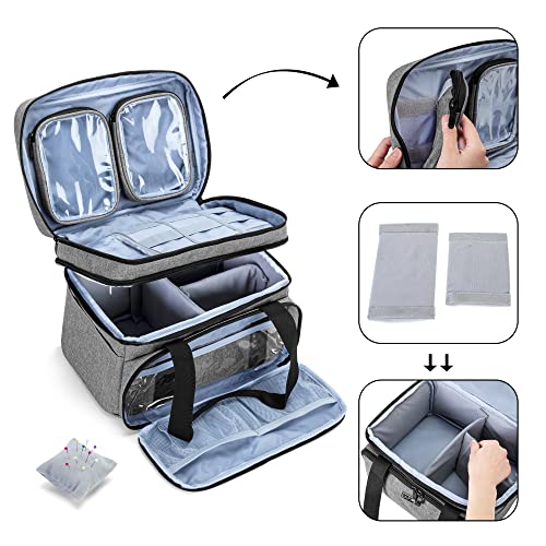 BAFASO Double Layer Sewing Accessories Organizer, Gray - color: Gray