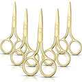 Mudder 5 Pcs Small Facial Hair Scissors Straight Tip Grooming,Gold - color: Gold