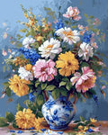 Moohue 14ct Counted Stamped Cross Stitch Kits for Adults Elegant Flowers Printed Cross Stitch Patterns Art Crafts Cross Stitch Supplies (Flowers 2) - color: Flowers 2