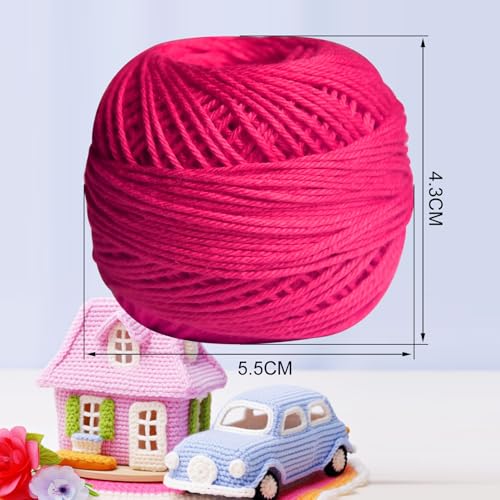 Soft 10 Pearl Cotton Crochet Thread in Balls,Size 3 Rainbow Classic Colors Crochet Thread for Crochet Hardanger Cross Stitch Needlepoint Hand Embroidery(Purple) - color: Purple