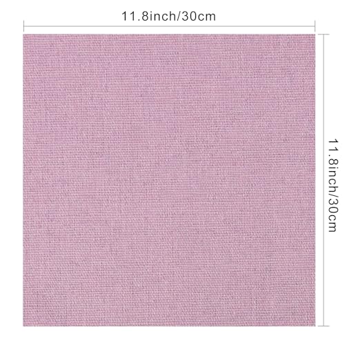 12 Sheets 12 Colors Linen Embroidery Fabric Pre-Cut 11.8×11.8Inch - size: 11.8×11.8Inch