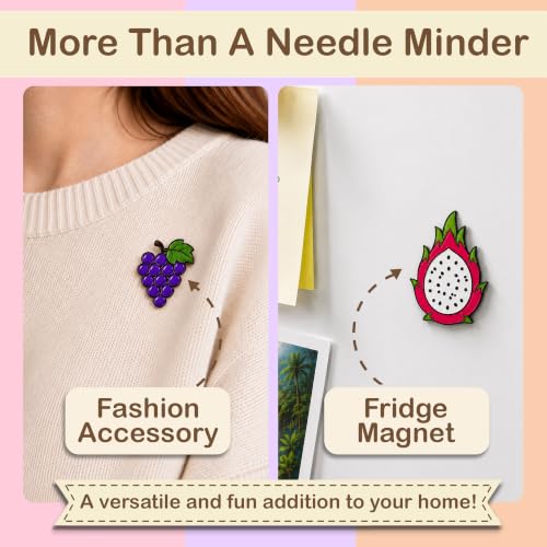 Kraftex Magnetic Needle Minder. Needleminder for Embroidery & Sewing. Cute Needlepoint Accessories. Magnetic Needle Holder for Cross Stitch. Cute Magnet Pin Gift - color: Fruits DGO