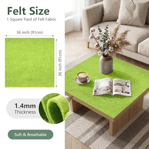 Apple Green Soft Felt Sheet 36'' X 36'', 1.4mm Felt Fabric Sheet for Crafts - color: Apple Green