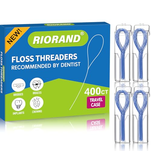 RioRand Orthodontic Floss Threaders for Braces - size: 100 Count (Pack of 4)