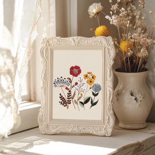 COCOMOX Floral Embroidery Kit for Beginners, Needlepoint Practice Kits - color: Simple flower