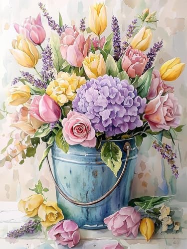 DYAIANGMU Flower Stamped Cross Stitch Kit for Adults 15.7x11.8 inches - color: Y035