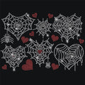 NBEADS Love Shaped Web Rhinestone Iron on Hotfix, Heat Transfer Decal Bling Rhinestone Sticker Heat Transfer Patch Clothing Repair Applique for T-Shirt Clothing Pants Bags - color: Love Shaped Spider Web