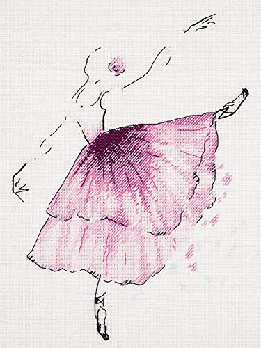 PANNA - Counted Cross Stitch Kit - Anemone Flower Ballerina - C-1886-27 Count - Linda - 9.06 x 7.68 inch - DIY kit