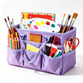 Craft Organizer Tote Bag, Art Supply Organizer Bag for Art Supplies - color: Light Purple (6.5"D x 13"W x 8.5"H)