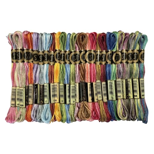 26 Gorgeous Color Variations Floss Variegated Cross Stitch Threads, Set A - color: Set A - 26 Colors