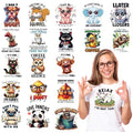 20 Pcs Funny Animal DTF Transfers Ready to Press Iron on Patches - color: Funny Animals