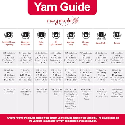 Mary Maxim Starlette Yarn, Soft Acrylic Yarn, 3.5 OZ, 180 Yards, Cardinal - color: Cardinal
