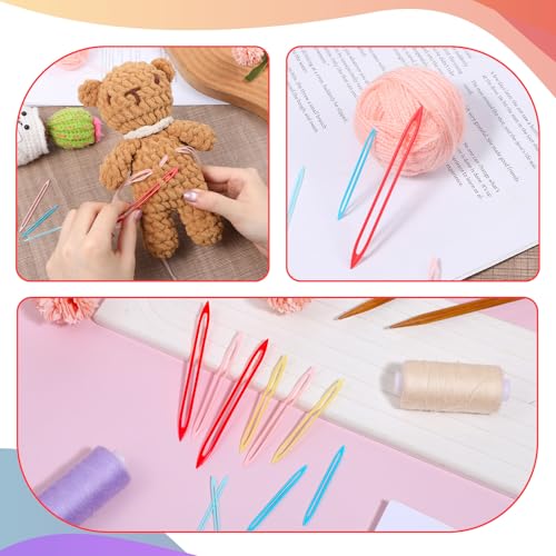 10 Pcs Yarn Needles Large Eye for Crochet Plastic Large Eye Sewing Needles for Thick Bulky Yarn Crochet Supplies and Accessories for Sewing Knitting Weaving